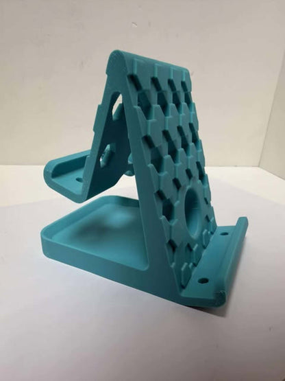 Honeycomb Phone Holder – Modern Desk Stand, 3D Printed Phone Stand