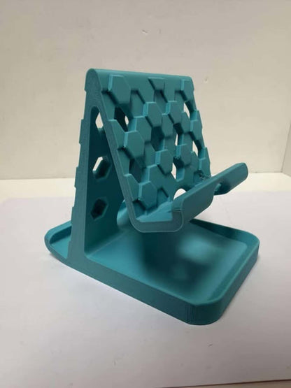 Honeycomb Phone Holder – Modern Desk Stand, 3D Printed Phone Stand