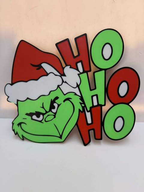 “HO HO HO” Grinch Sign