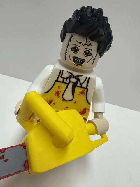 Leather face with chainsaw