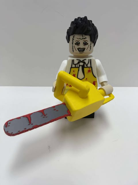 Leather face with chainsaw