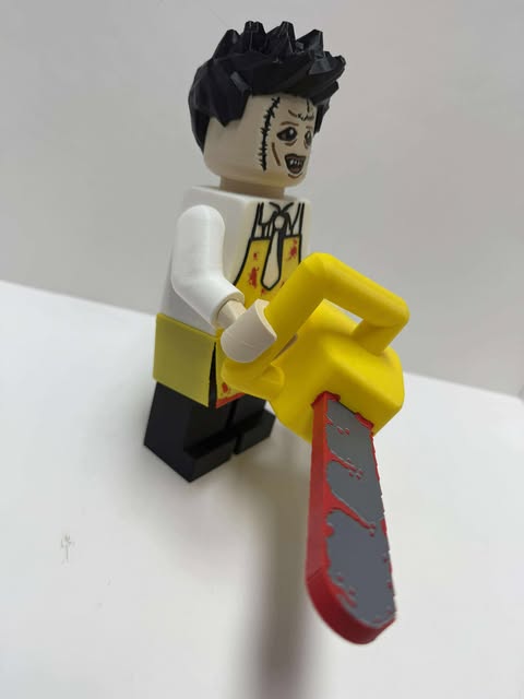 Leather face with chainsaw