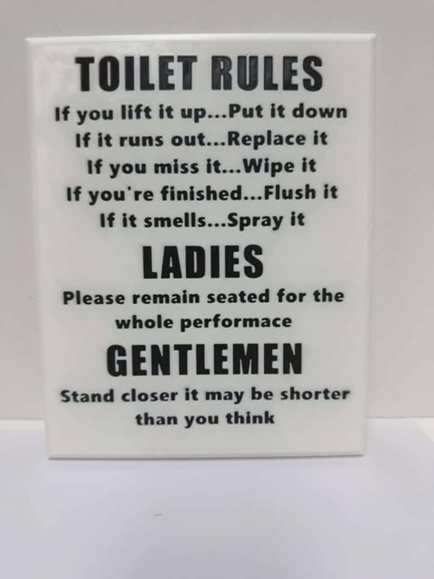 Funny Toilet Rules Sign – Bathroom Wall Décor, Humorous Restroom Sign