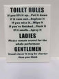 Funny Toilet Rules Sign – Bathroom Wall Décor, Humorous Restroom Sign
