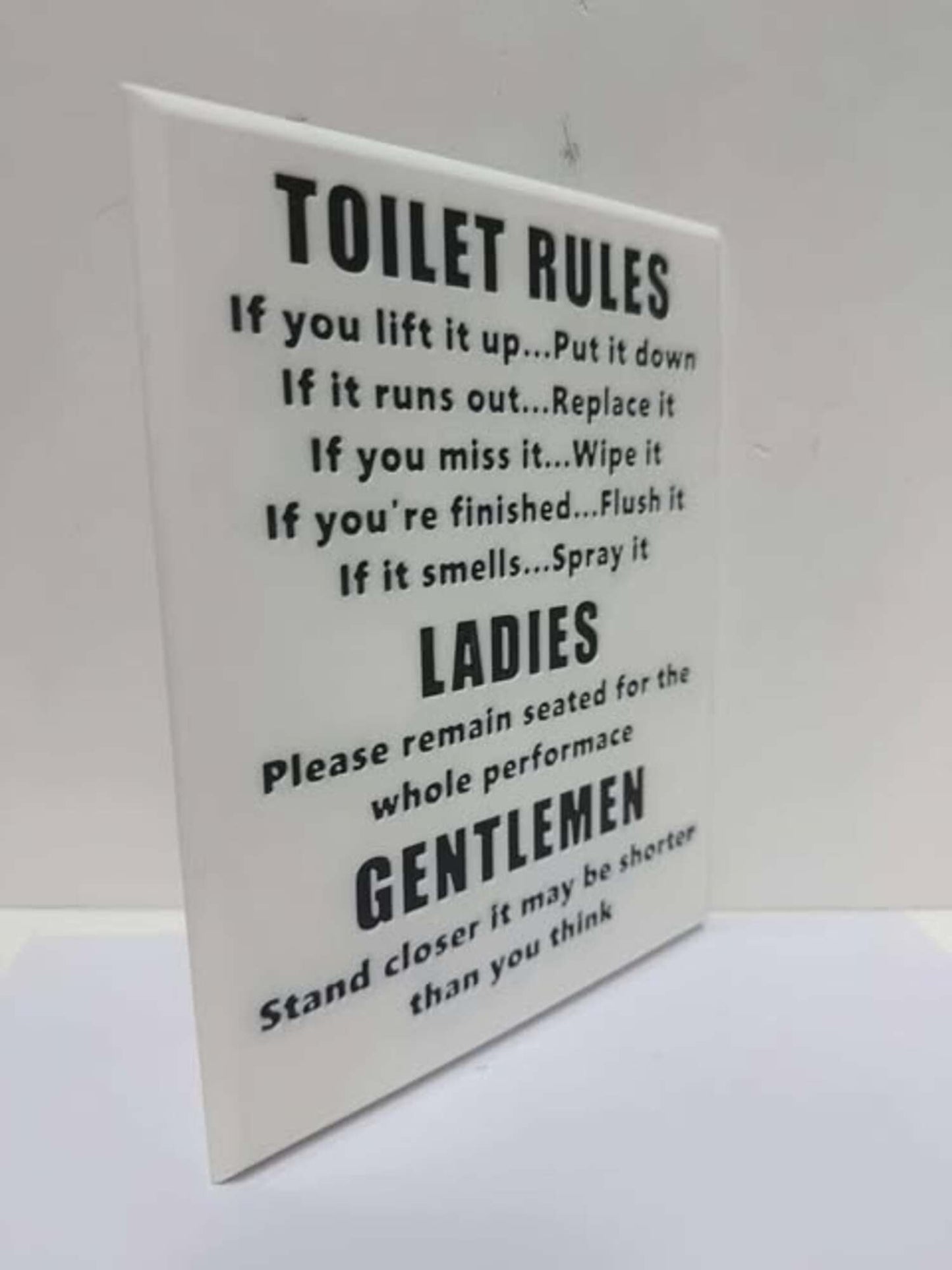Funny Toilet Rules Sign – Bathroom Wall Décor, Humorous Restroom Sign
