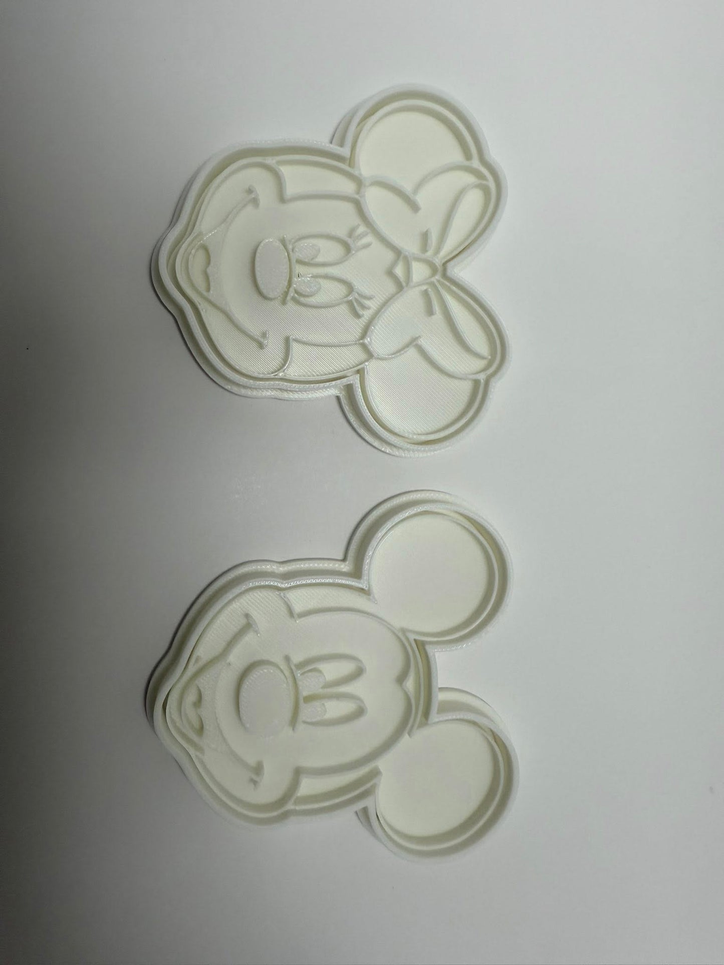 iconic 3d printed micky/mini mouse inspired cookie cutter and stamp sets