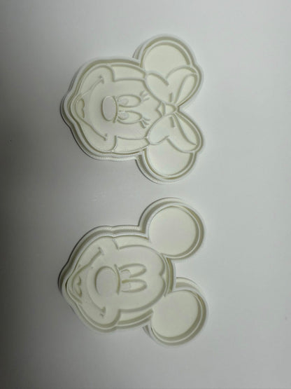 iconic 3d printed micky/mini mouse inspired cookie cutter and stamp sets