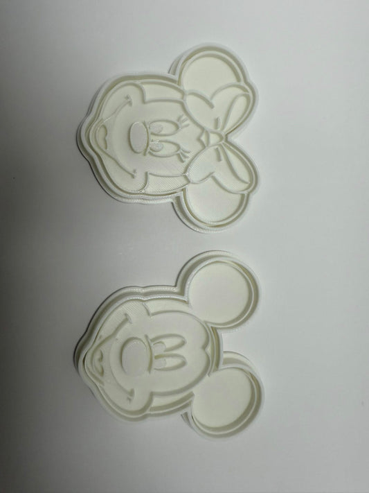 iconic 3d printed micky/mini mouse inspired cookie cutter and stamp sets