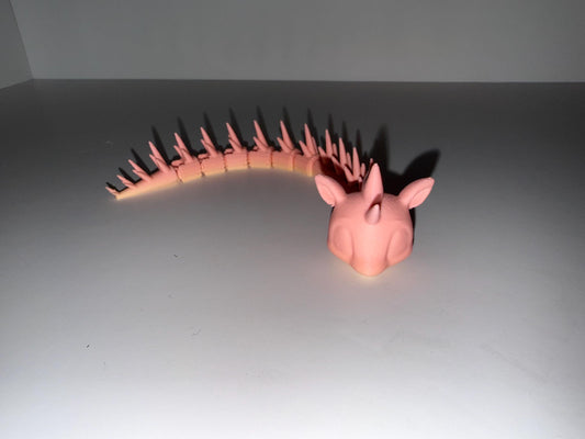 3D Printed Articulated 2 tone Unicorn Snake