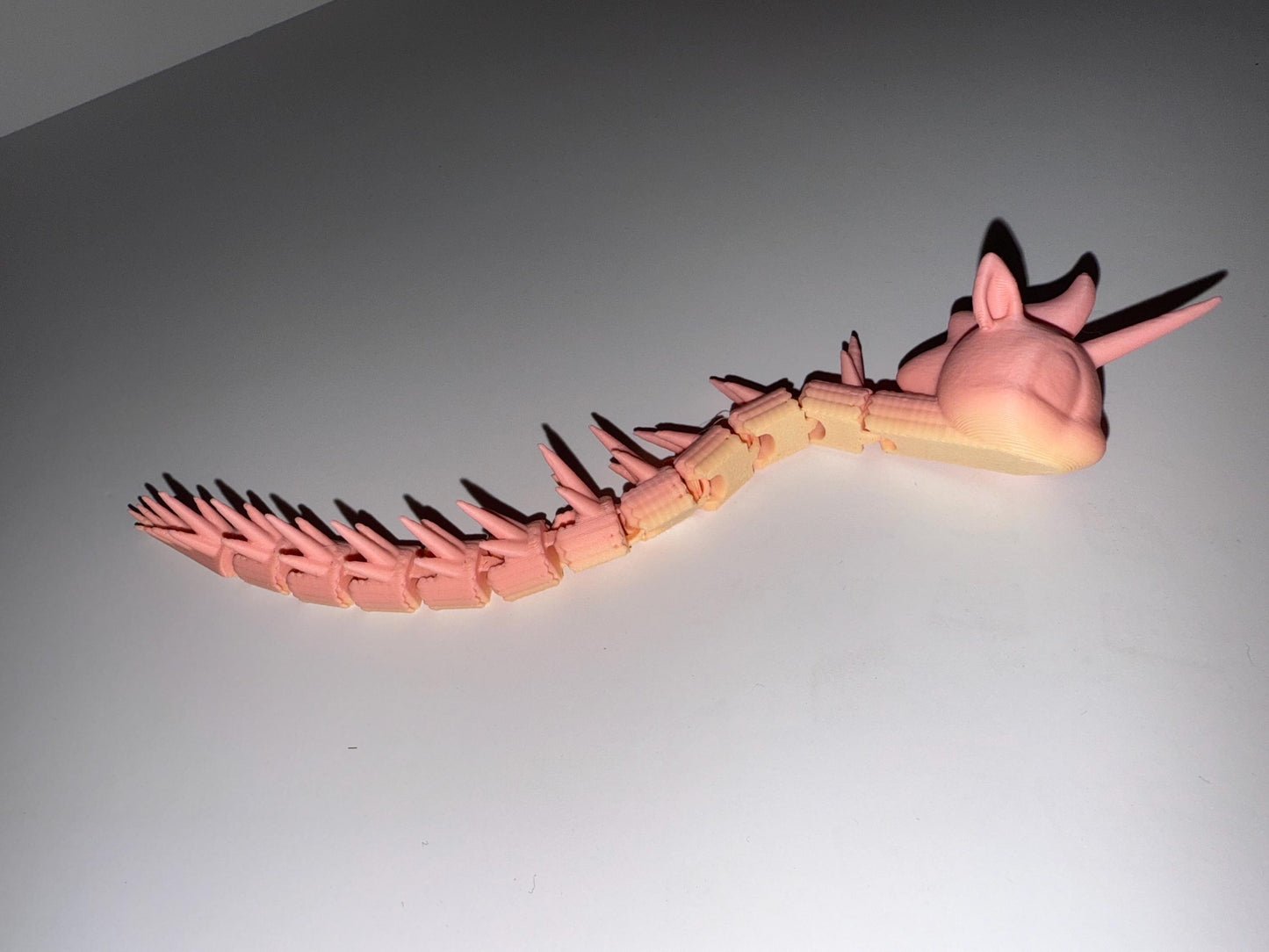 3D Printed Articulated 2 tone Unicorn Snake