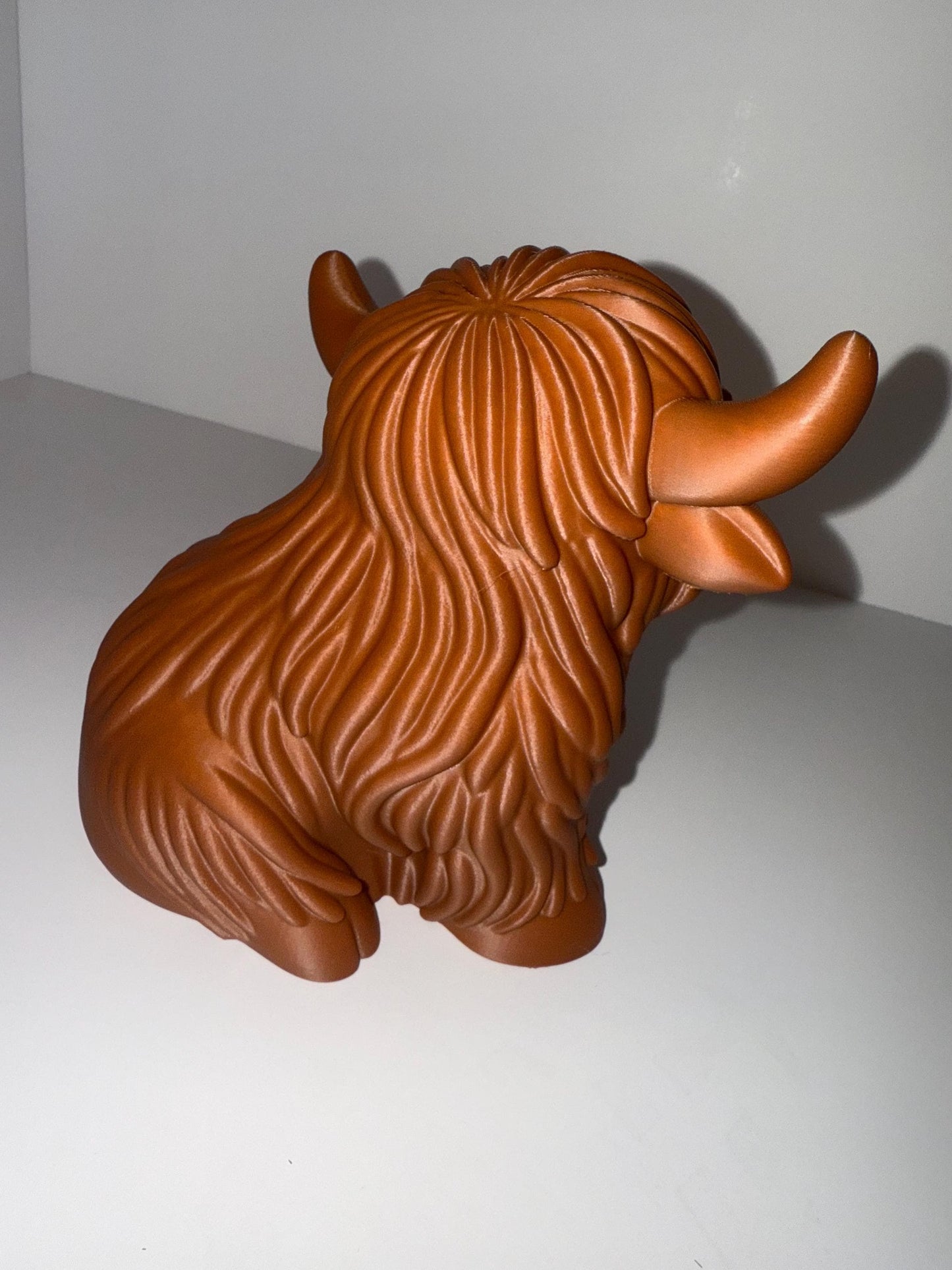 3D Printed Highland Cow Figure - 5.5 Inch Tall