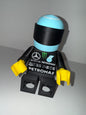 3D Printed Brick Man F1 Petronas Mercedes Team Figure with Helmet – 20cm Collectible