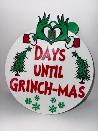 3D Printed Christmas Day grinchmas countdown wheel