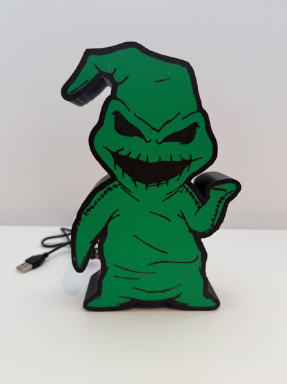 3D Printed Oogie Boogie LED Light Box - Comes with LED strip installed and remote control