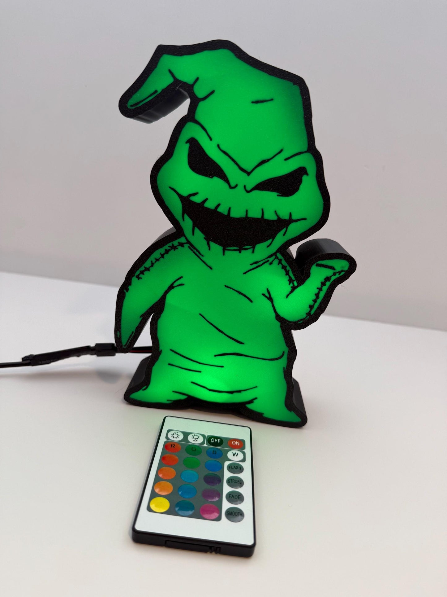 3D Printed Oogie Boogie LED Light Box - Comes with LED strip installed and remote control