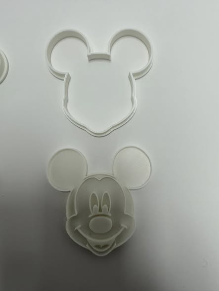 iconic 3d printed micky/mini mouse inspired cookie cutter and stamp sets
