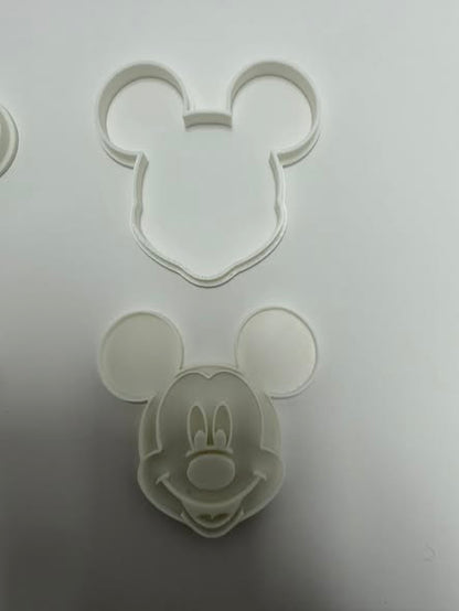 iconic 3d printed micky/mini mouse inspired cookie cutter and stamp sets