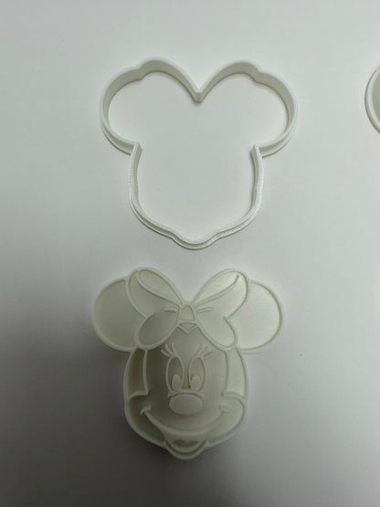 iconic 3d printed micky/mini mouse inspired cookie cutter and stamp sets